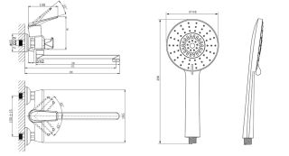 Смеситель одноручный для ванны с поворотным изливом RUSH Nevis (NE1735-51)